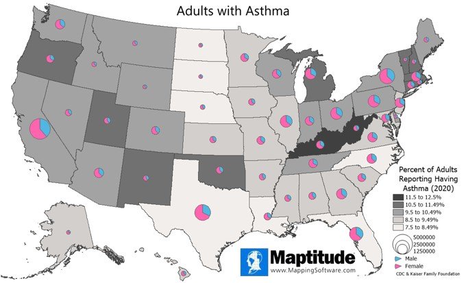 Adults with Asthma by State