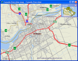 Overview Map of Ottawa, Canada Created with Maptitude map software