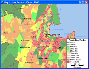 Wellington Block Population Density Map Created with Maptitude Map Software