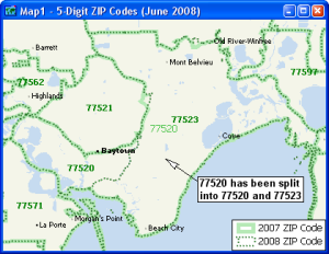 ZIP Code map created with Maptitude map software