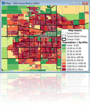 Sample Map of Census Blocks with Tracts and Block Groups