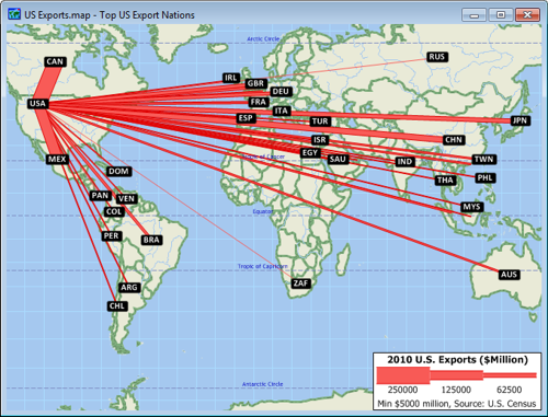 Visualize the flow of goods or people