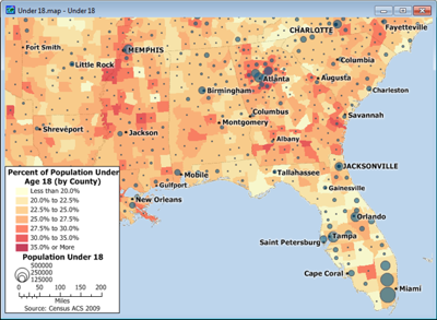 Census Map of Population under age 18
