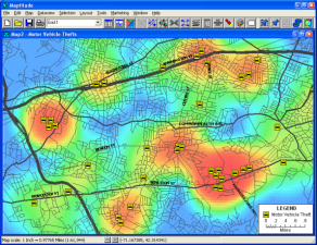 Motor vehicle theft hot spots