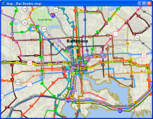 Sample map with bus routes