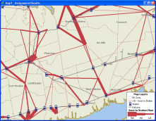 Trip distribution: Zone of origin for rail station trips