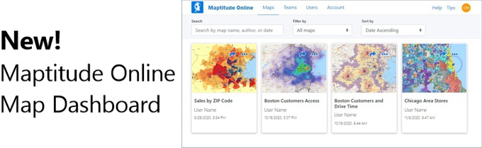 Maptitude Online Map Sharing