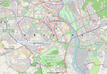 Kiev (Kiyev), Ukraine map
