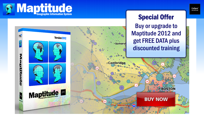 Upgrade to Maptitude Maptitude 2012 and Get Free Data and Discounted Training
