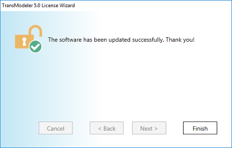 Successful Update - Software Key