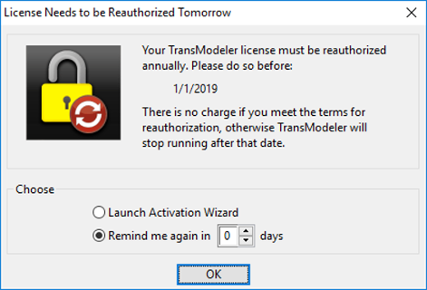 Reauthorization Reminder - Software 
                                            License
