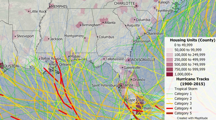 Analyze areas most at risk of hurricanes