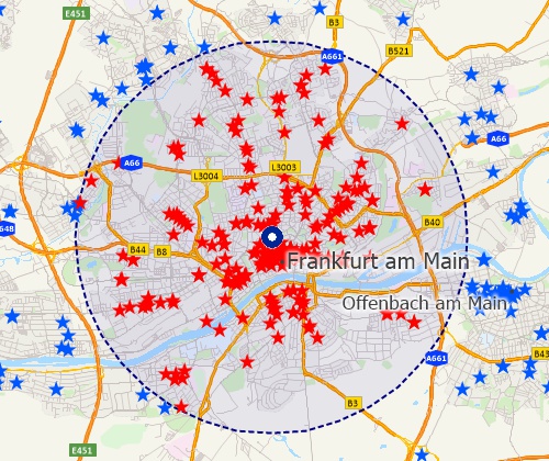 Map customers with Maptitude DACH mapping software
