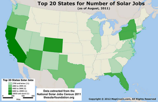 Maptitude Map of Solar Jobs