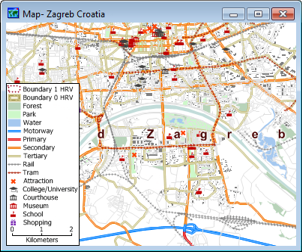 Map of Zagreb Croatia