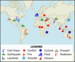 World Map with OCHA Icons