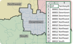 Export Maptitude territory definitions to Excel