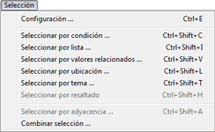 Maptitude Selection Menu in Spanish