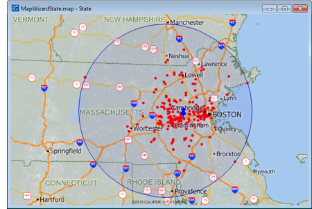 Maptitude Map of Employee Locations