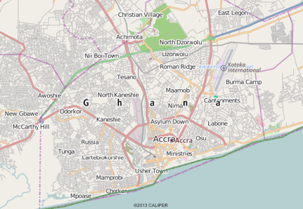 Accra, Ghana map