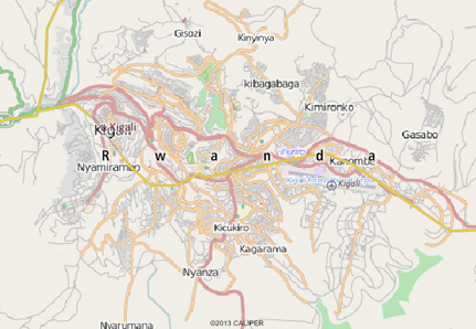 Kigali, Rwanda map