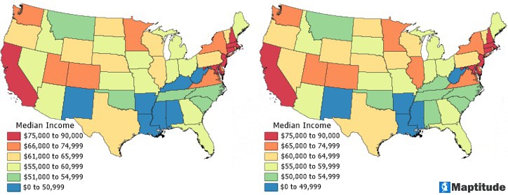 Color theme with default bins and customized bins