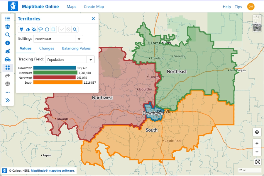 Maptitude Online Territories