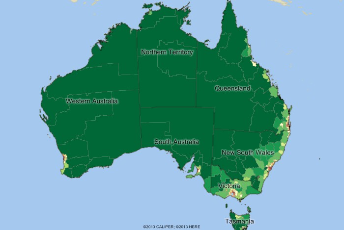 Maptitude mapping software for Australia