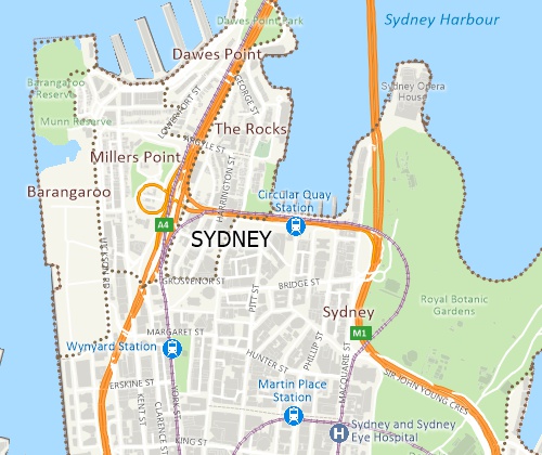 Sydney map created with Maptitude mapping software and Australia Country Package