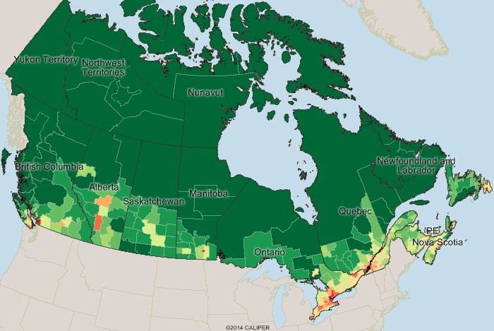 Mapping software for Canada