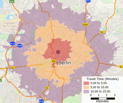Drive-time analysis with Maptitude Germany mapping software