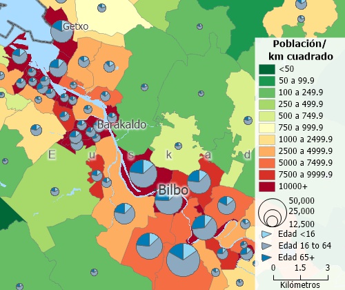 Spain demographic map