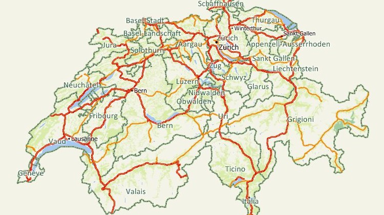 Mapping software for Switzerland