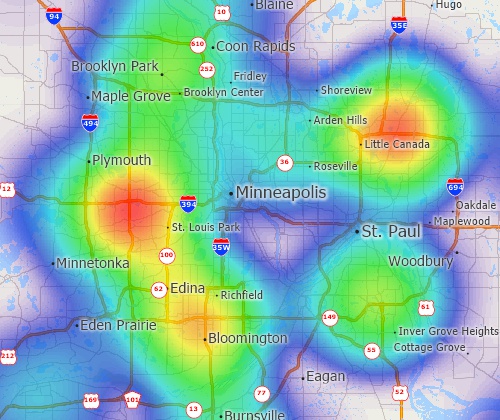Create heat maps to find over and underserved areas