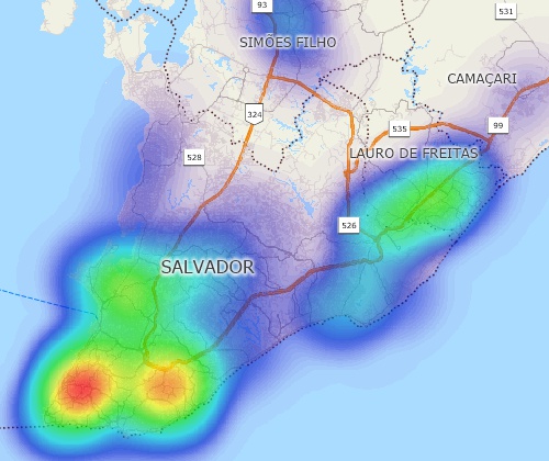 Visualize padrões espaciais