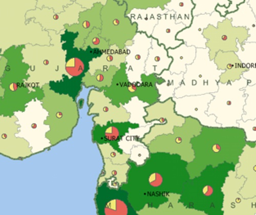 Create thematic maps with Maptitude India map software