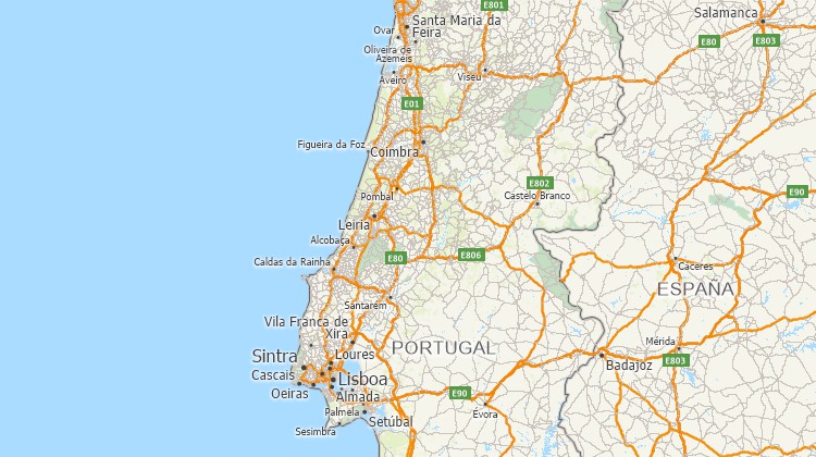 Mapping software for Portugal