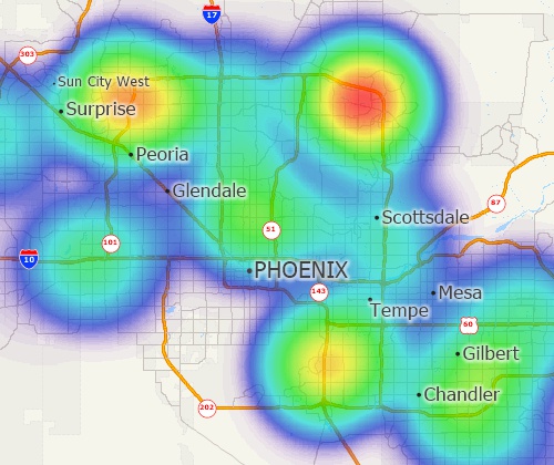 Create drive-time rings around map features