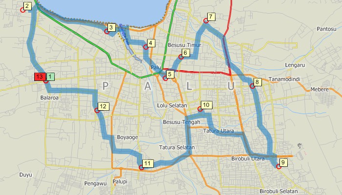 Maptitude route map
