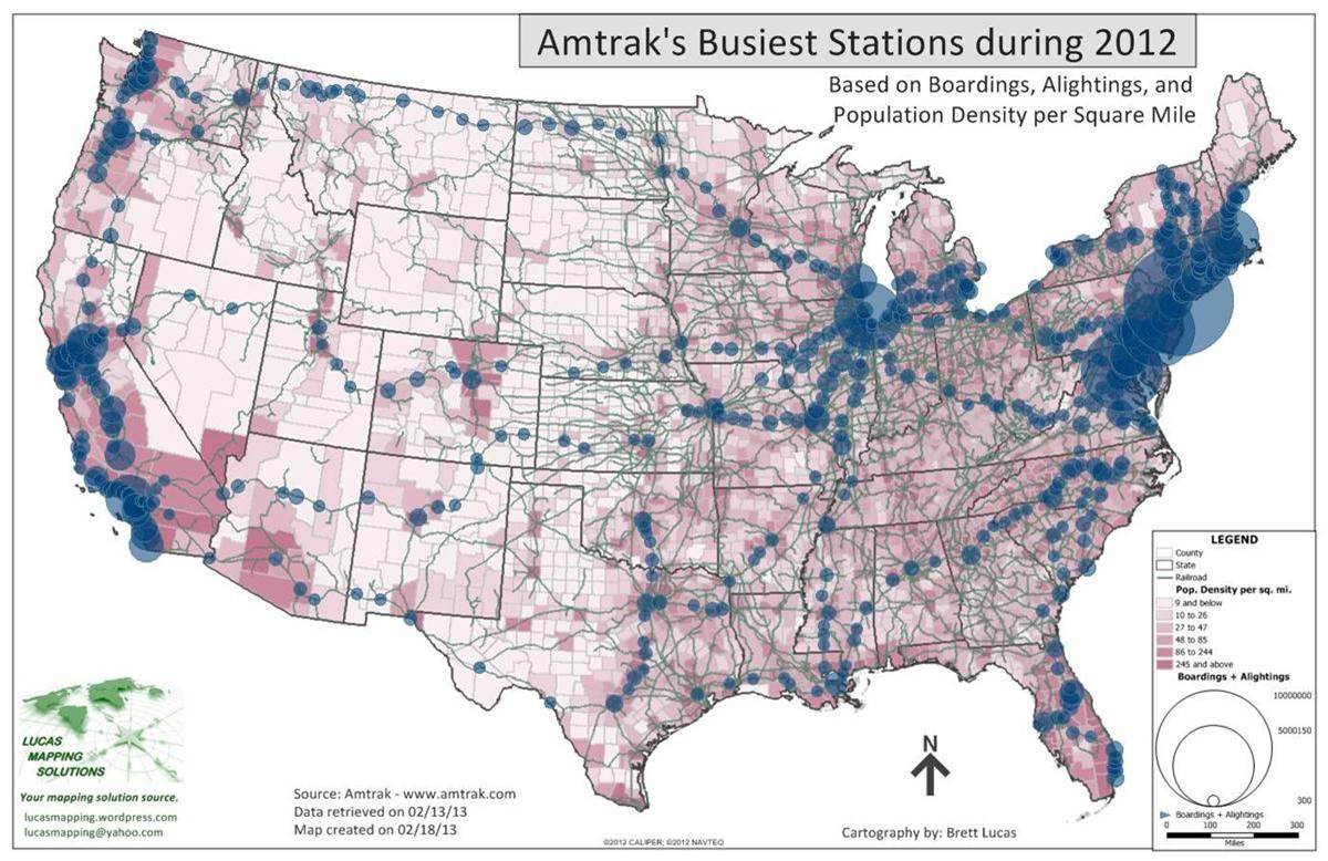 Busiest Amtrak Stations Maptitude Map