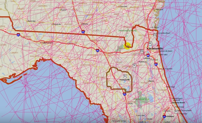 Hurricane Tracks in North Florida