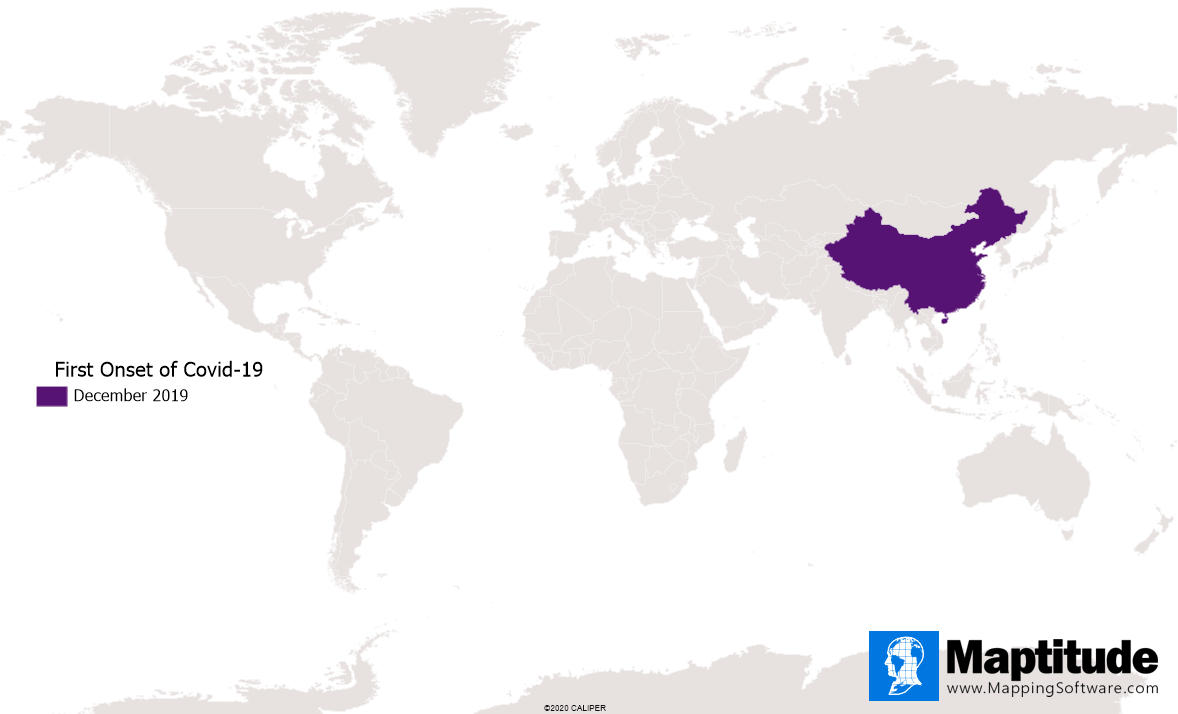 Maptitude Map World Spread of Covid19, December 2019 to May 2020