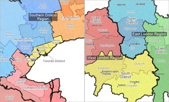 Maptitude map sales territory hierarchies