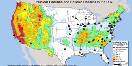 Seismic Hazards and Nuclear Facilities Map