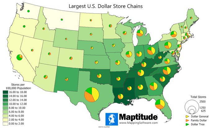 Largest Dollar Store Chains by State