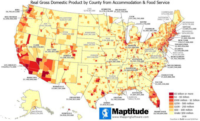 GDP from food services and accommodations