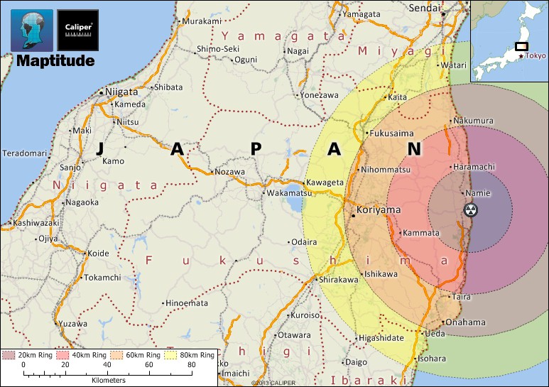 Fukushima Evacuation Zone Map