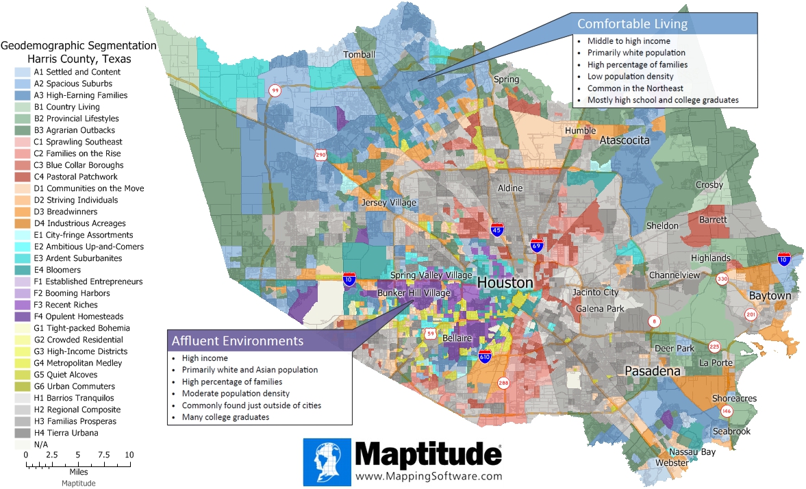 Maptitude map one-year change in personal income