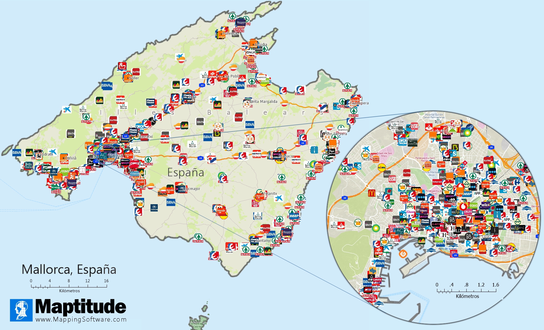 Maptitude mapping software includes free business layers for 2025 in the United States, Australia, Canada, Europe, and the United Kingdom