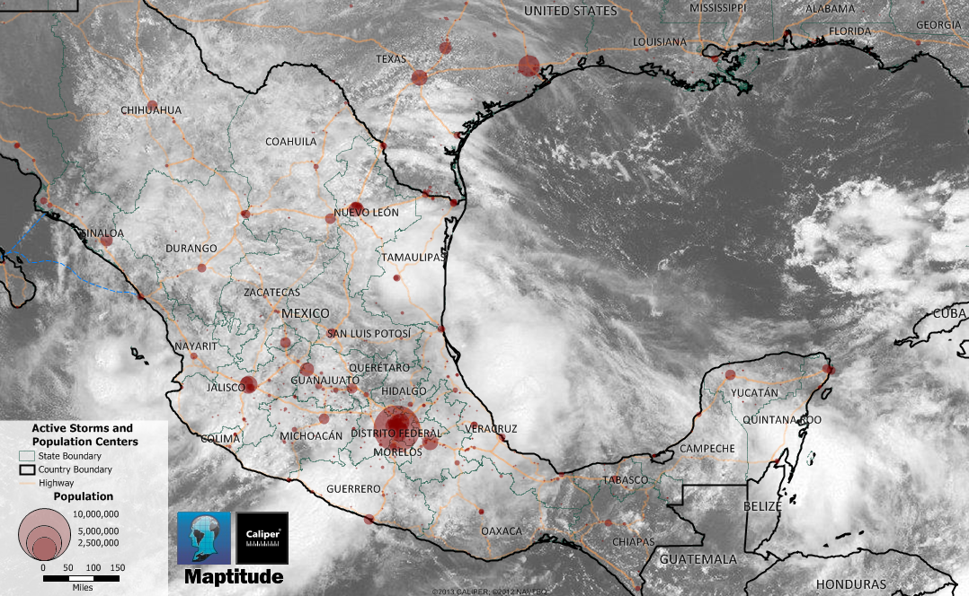 Hurricane and Population Map